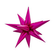 22" Star Burst Foil Balloons Small Hot Pink 1 per pack #64176