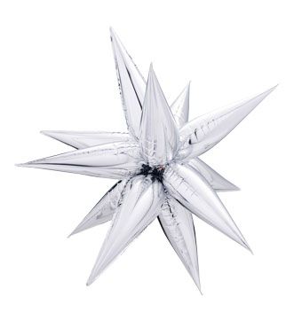 26" Starburst Foil Balloons Small silver #64165