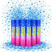 Gender Reveal Confetti Cannons Party Poppers – Gender Reveal Cannon Kit with Heart-Shaped Confetti – Easy Twist Shooters for Baby Reveal Party Decorations (Blue Confetti Cannoons)