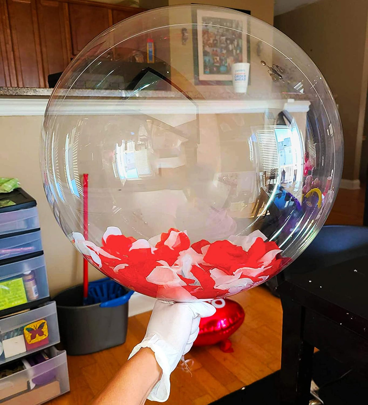 20-Inch Clear Bobo Balloons - 40-Pack Large Bubble Balloons