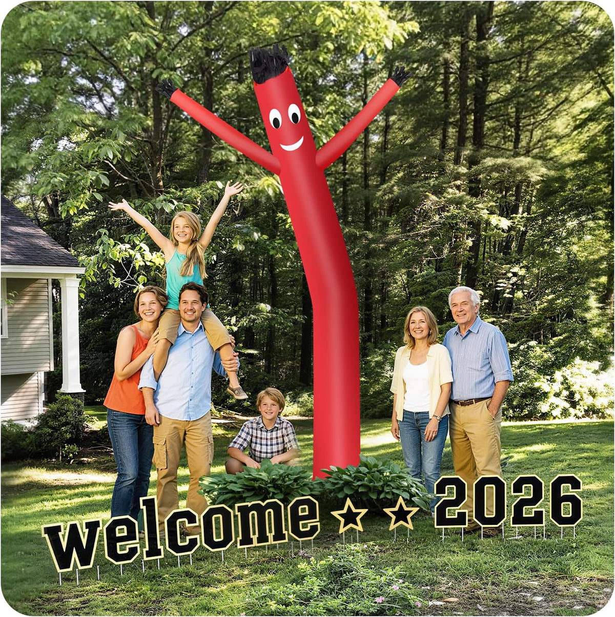 12FT Inflatable Dancing Man with 3/4HP Blower, Highly Durable and Tear Resistant Polyester Polyamide Nylon Inflatable Man Dancing, Waving Inflatable Tube Guy