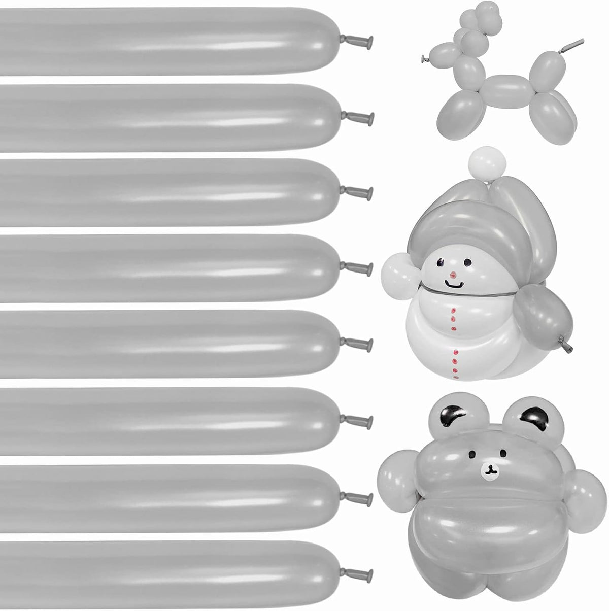 Premium Black 260Q Latex Balloons - 100 Pack for Twisting Animal Models, Ideal for Halloween, Christmas, Weddings, and Birthdays