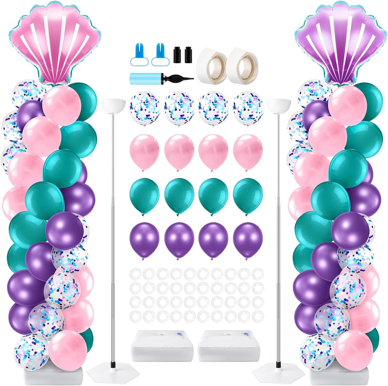 2 Sets Daisy Pastel Party Balloon Column Stand Kit, Adjustable Groovy Balloon Arch Stand Kit for Macaron Boho Summer Daisy Floral Theme Easter Party Decoration