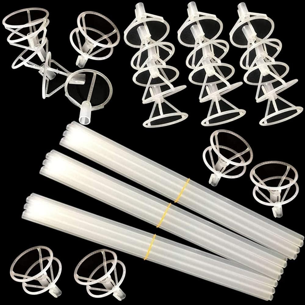 Professional-Grade Balloon Sticks with Large Cups, 35 Sets of 17-Inch Thickened Clear Holders for 10" to 30" Balloons