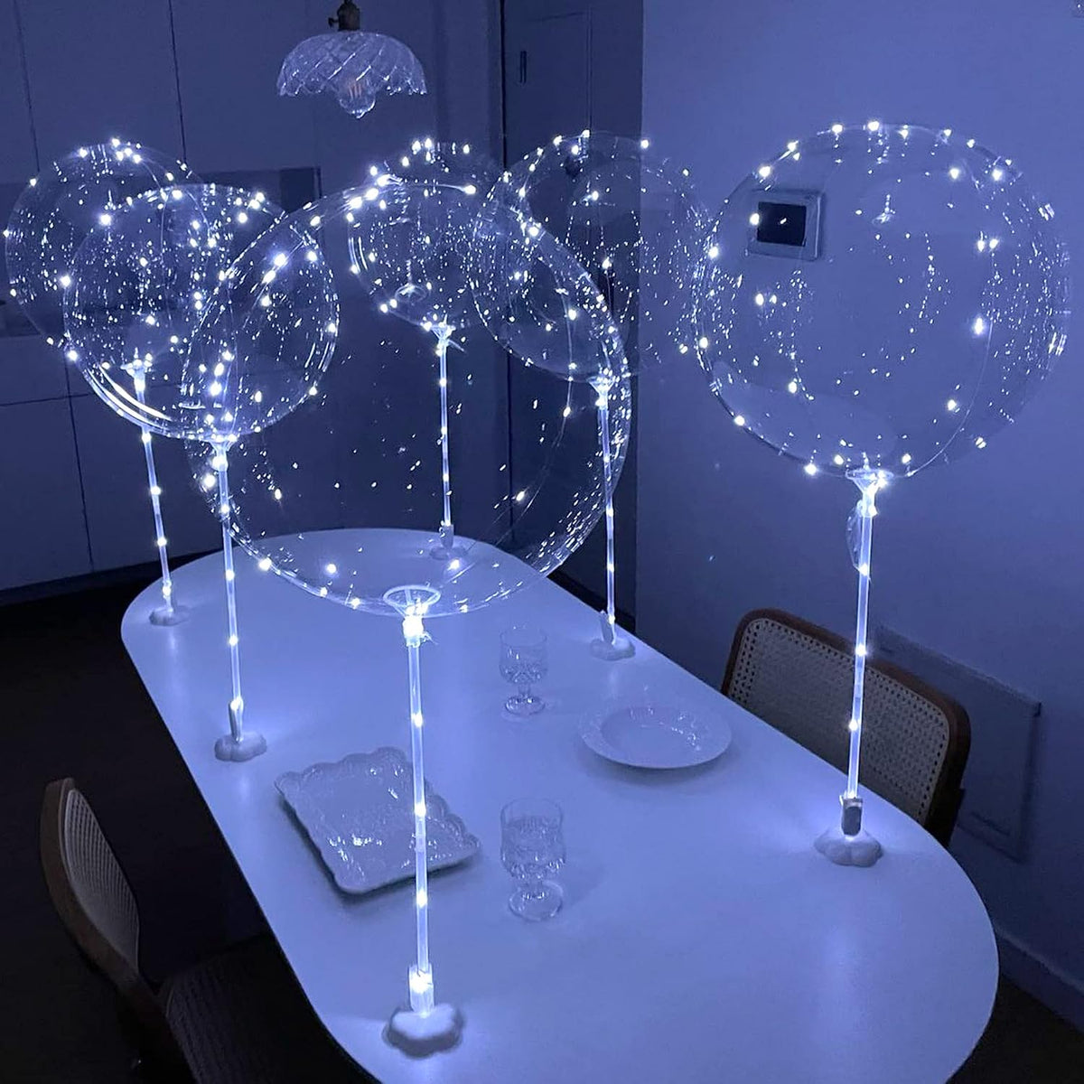 6-Piece LED Bobo Balloon DIY Kit with Sticks and Stand