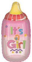 28" Jumbo Girl Bottle Helium Foil Balloon 1ct #17499 image 0