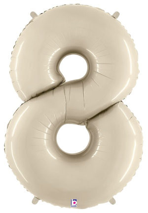 *** Special*** 36" Sempertex White Sand Number # 8 Foil Balloon #15848
