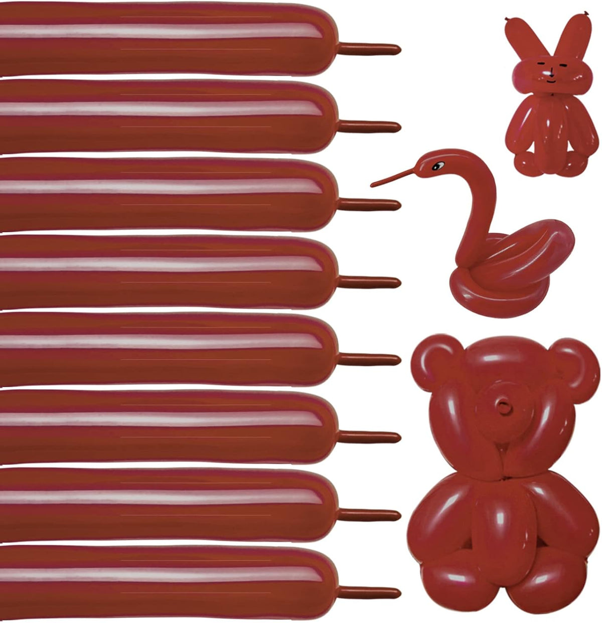 Premium Black 260Q Latex Balloons - 100 Pack for Twisting Animal Models, Ideal for Halloween, Christmas, Weddings, and Birthdays