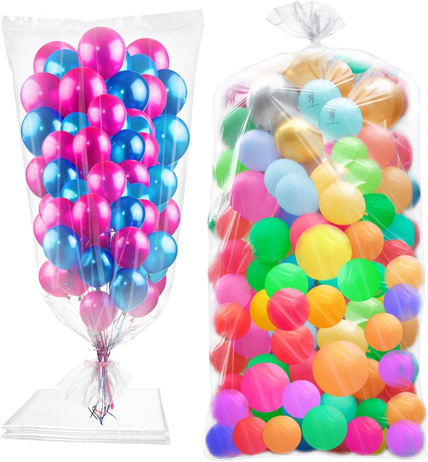 4 Pcs 98.4 X 59 Inches Clear Large Balloon Bags for Transport | Christmas Tree Disposal and Storage Bag, Balloon Drop Bag, Giant Carrying Storage Bags for Wedding Birthday Party Supplies