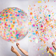 Tuf Tex Confetti Balloon 36" Clear Latex Balloon Includes Confetti 1ct #3614 image 0