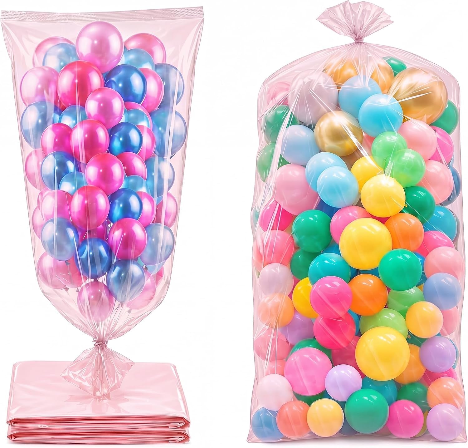 4 Pcs 98.4 X 59 Inches Clear Large Balloon Bags for Transport | Christmas Tree Disposal and Storage Bag, Balloon Drop Bag, Giant Carrying Storage Bags for Wedding Birthday Party Supplies