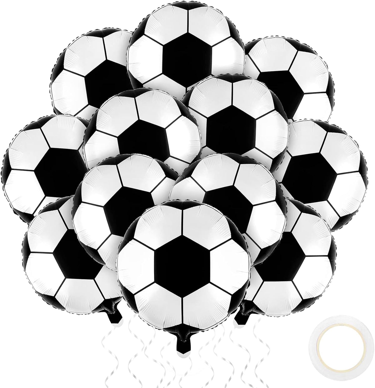 12-Pack 18-Inch Volleyball Foil Mylar Balloons for Themed Birthday Party Decorations