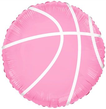 18" Pink Basketball Helium Foil Balloon 5PK #78232