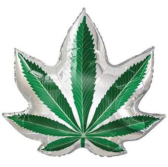 36" Pot Leaf Shape Helium Balloon 1ct #78273