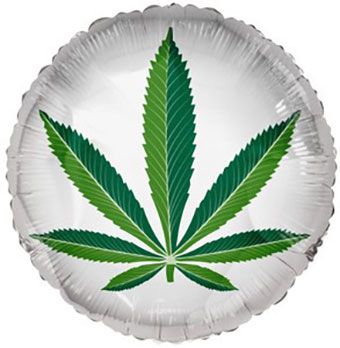 18" Pot|Weed|Marijuana Leaf Helium Foil Balloon (5 PACK) #78274