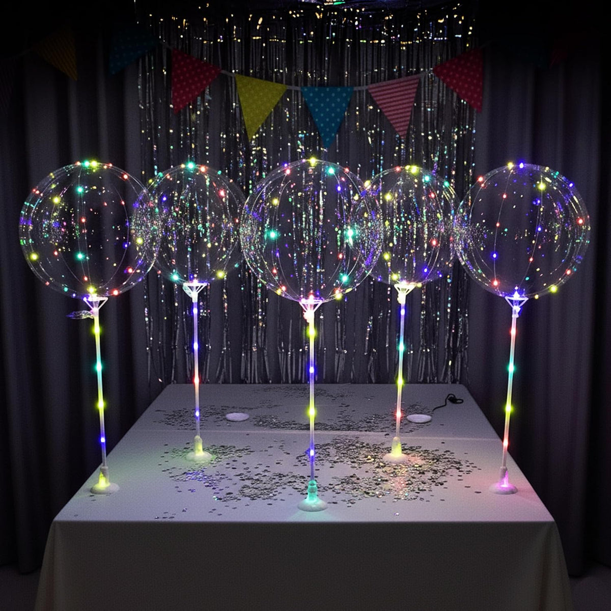 6-Piece LED Bobo Balloon DIY Kit with Sticks and Stand