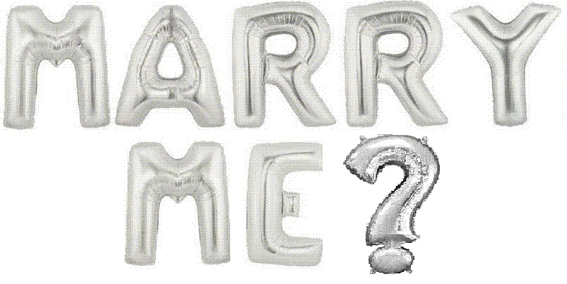 40" Large "Marry Me?" Balloons Set Silver image 0