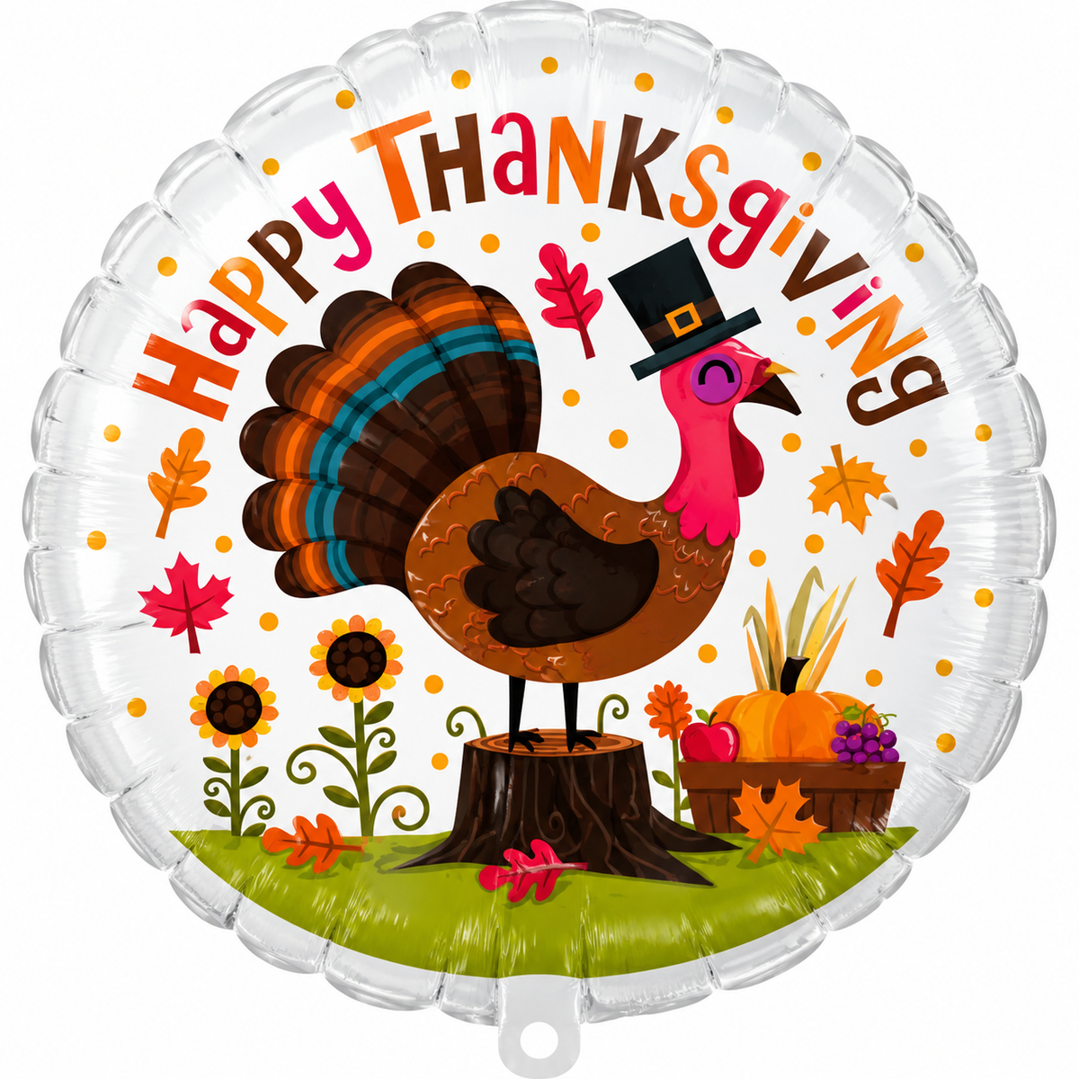18" Happy Thanksgiving Turkey Balloon (5Pack) #80103