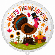 18" Happy Thanksgiving Turkey Balloon (5Pack) #80103