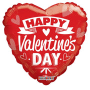 9" Happy Valentine's Day Red & White Gellibean Air Fill Only Balloon (5 Pack) #81198-09
