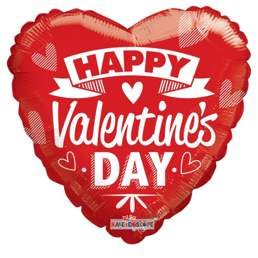 9" Happy Valentine's Day Red & White Gellibean Air Fill Only Balloon (5 Pack) #81198-09