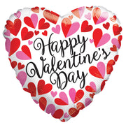 18" Happy Valentine's Day Red White Floating Hearts Foil Balloon (5 Pack) #81206