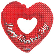 9" Happy Valentine's Day Silver Hearts Shape Air Fill Only Balloon (5 Pack) #81212-09