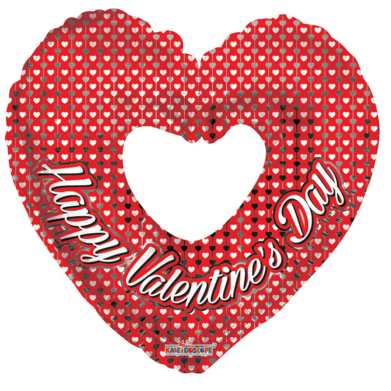 9" Happy Valentine's Day Silver Hearts Shape Air Fill Only Balloon (5 Pack) #81212-09
