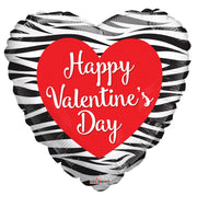 18" Valentine Zebra Pattern Gellibean Helium Balloon (5 Pack) #81213