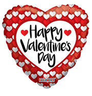 36" Large Shape Happy Valentine's Day White Hearts Foil Balloon 1ct #81229
