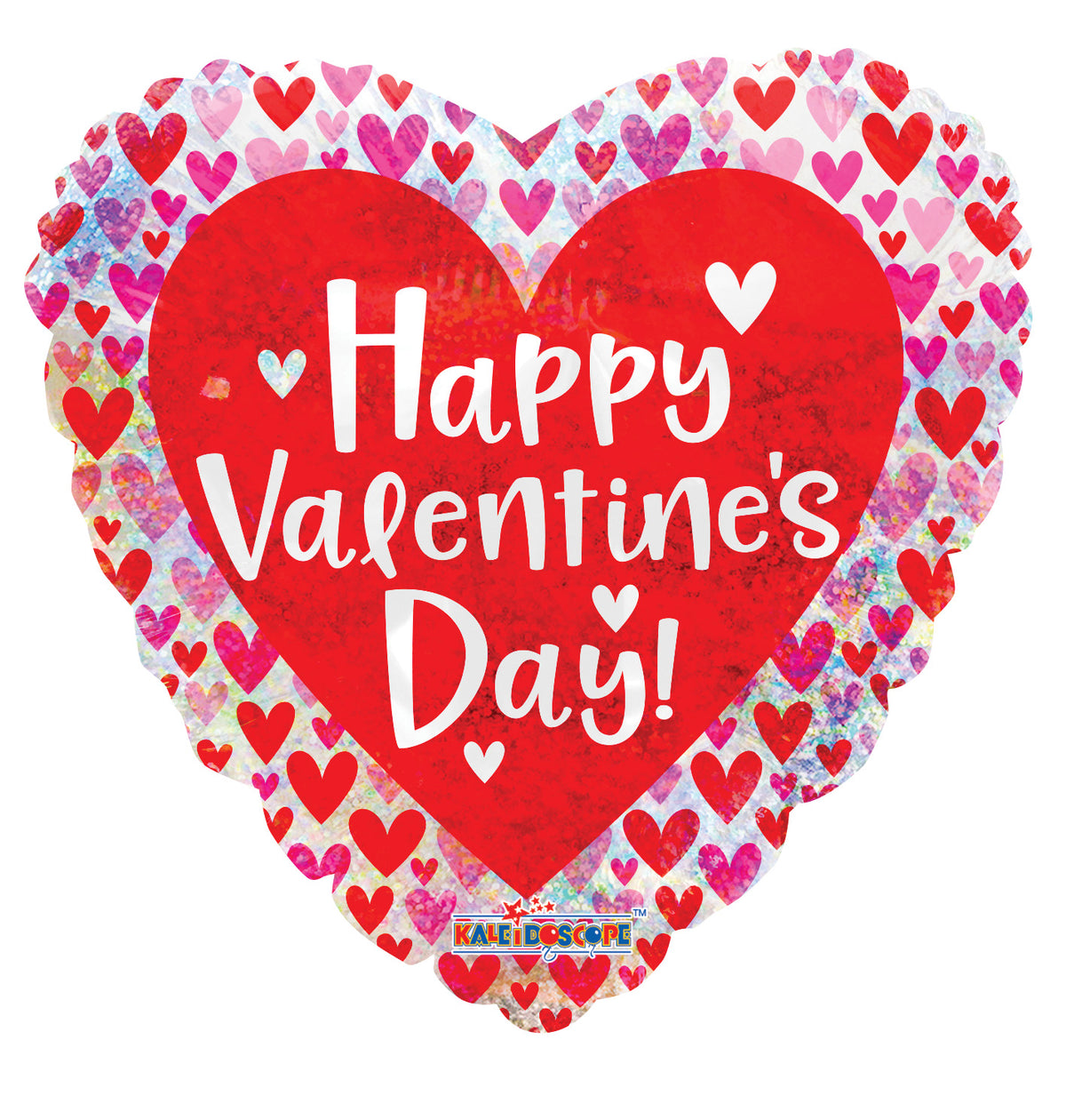 9" Mini Happy Valentine's Day Holographic Many Hearts Air Fill Only Foil Balloons (5 Pack) #81252-09