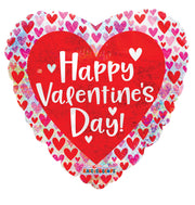 9" Mini Happy Valentine's Day Holographic Many Hearts Air Fill Only Foil Balloons (5 Pack) #81252-09