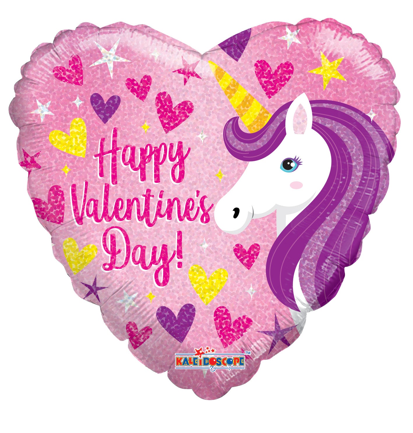 18" Happy Valentine's Unicorn Holographic (5 PACK) #81267