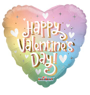 18" Happy Valentine Sof Rainbow Heart Helium Foil Balloon (5 Pack) #81287