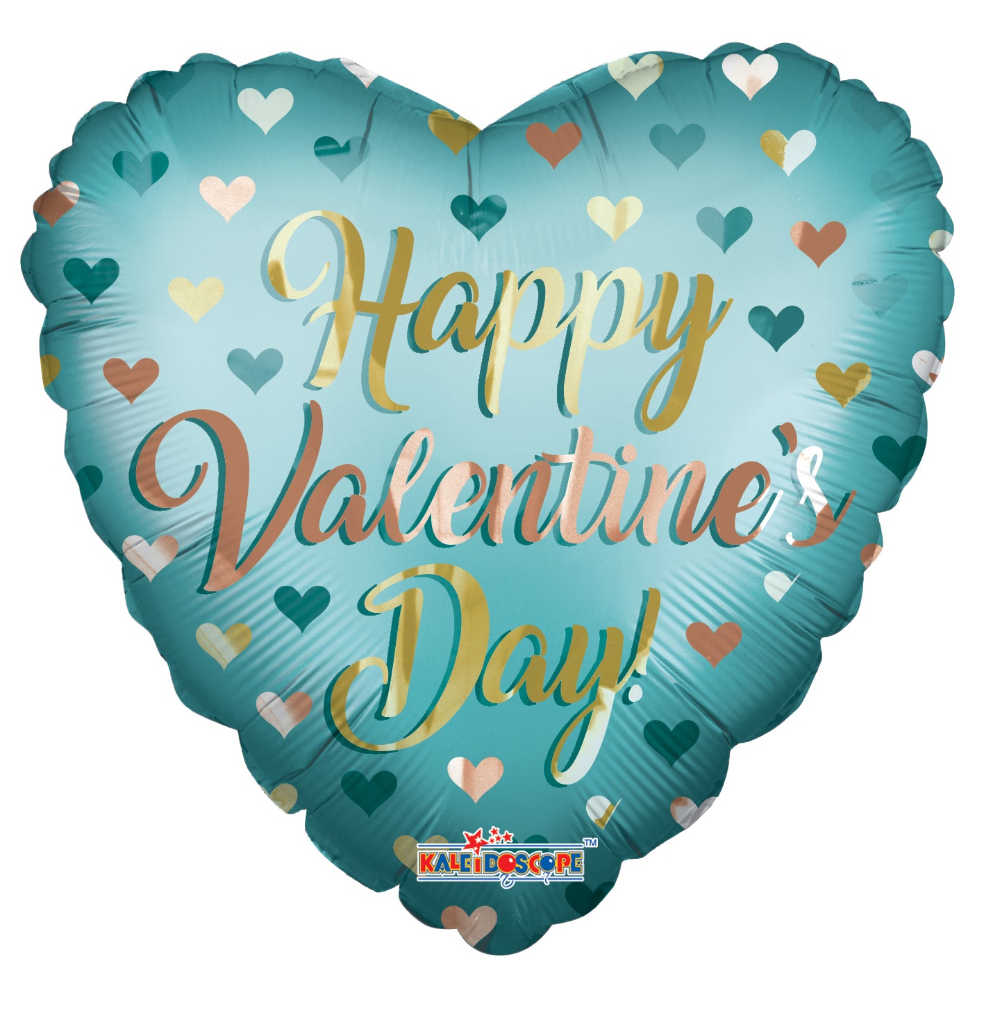 18" Valentine Gold / Mint Helium Foil Balloon (5 Pack) #81289-18