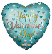 18" Valentine Gold / Mint Helium Foil Balloon (5 Pack) #81289-18