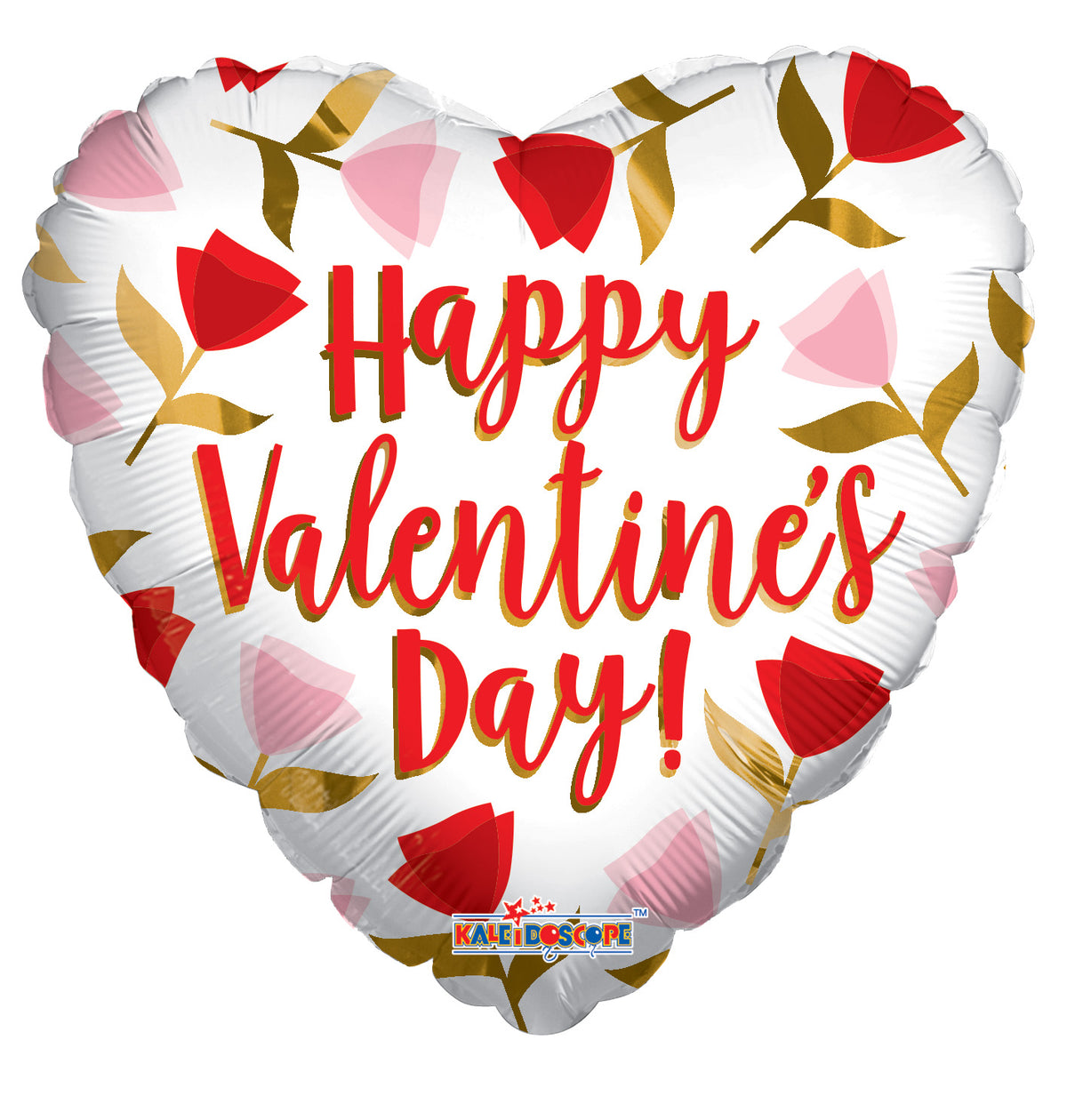18" Valentine's Day Roses White Heart Helium Foil Balloon (5 Pack) #81293-18