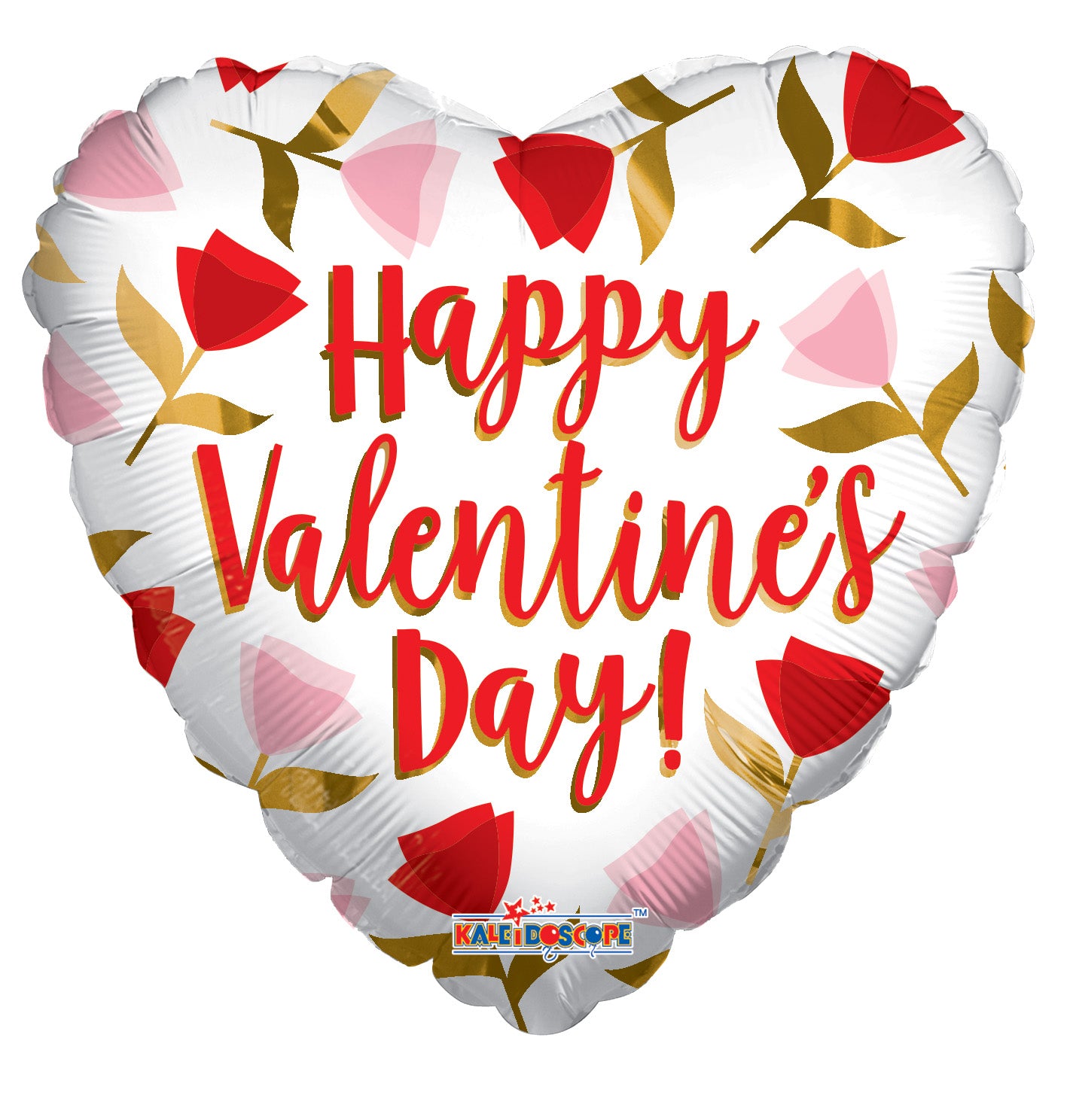 4" Micro Mini Happy Valentine's Day White with Roses Air Fill Only Foil Balloons (5 Pack) #81293-04