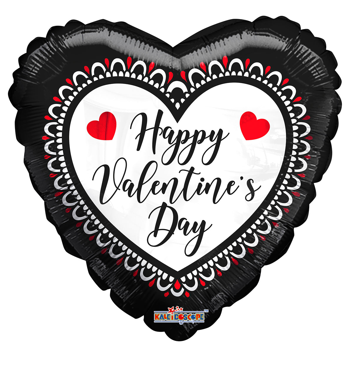 18" Happy Valentine's Day Black Heart Helium Foil Balloon (5 Pack) #81316