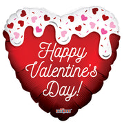 36" Large Shape Happy Valentine's Day White Frosted Foil Balloon 1ct #81326