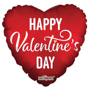 18" Happy Valentine's Day Red Happy Valentine's Script Foil Balloon (5 Pack) #81386