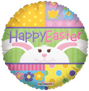 9" Happy Easter Peek-a-Boo Bunny Helium Foil Balloon (5 PACK) #82051