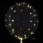 Light up balloons 20" Crystal Clears Transparent Balloon w/ White color lights 1pk #82842