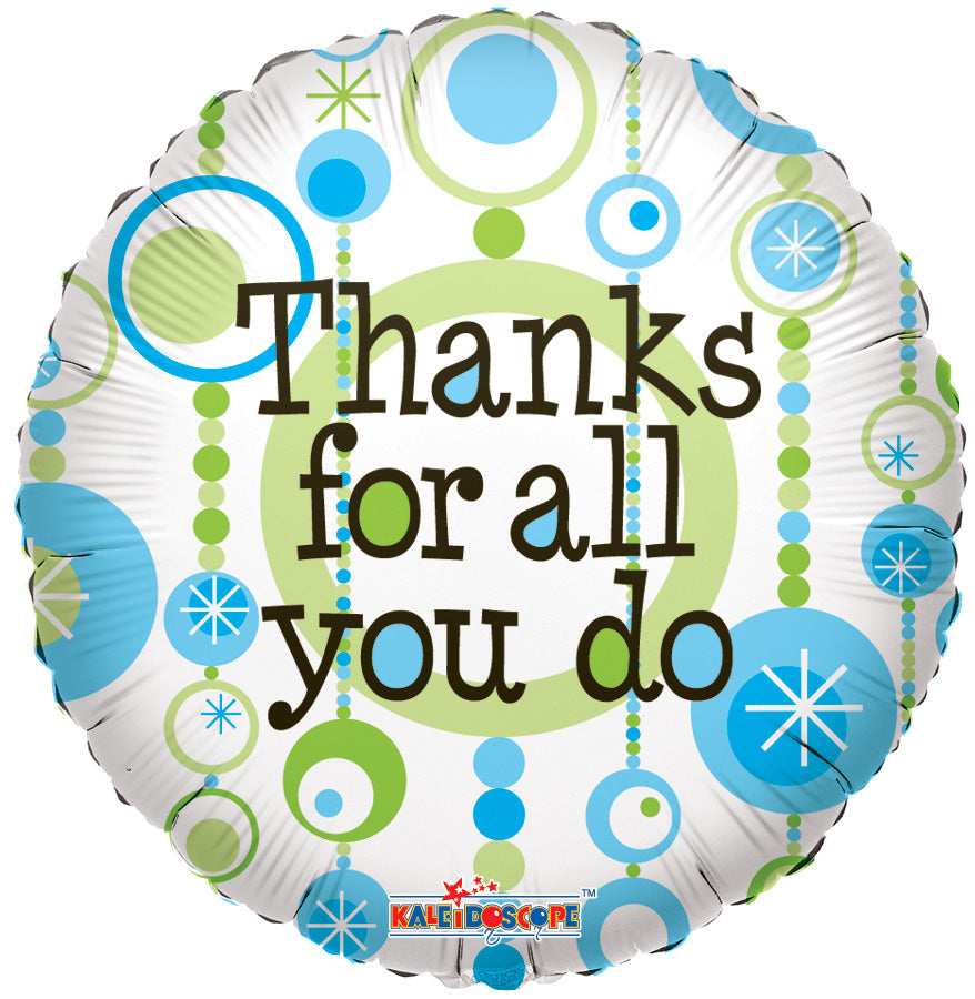 18" Thanks You for All You Do Helium Foil Balloons (5 Pack) #83007