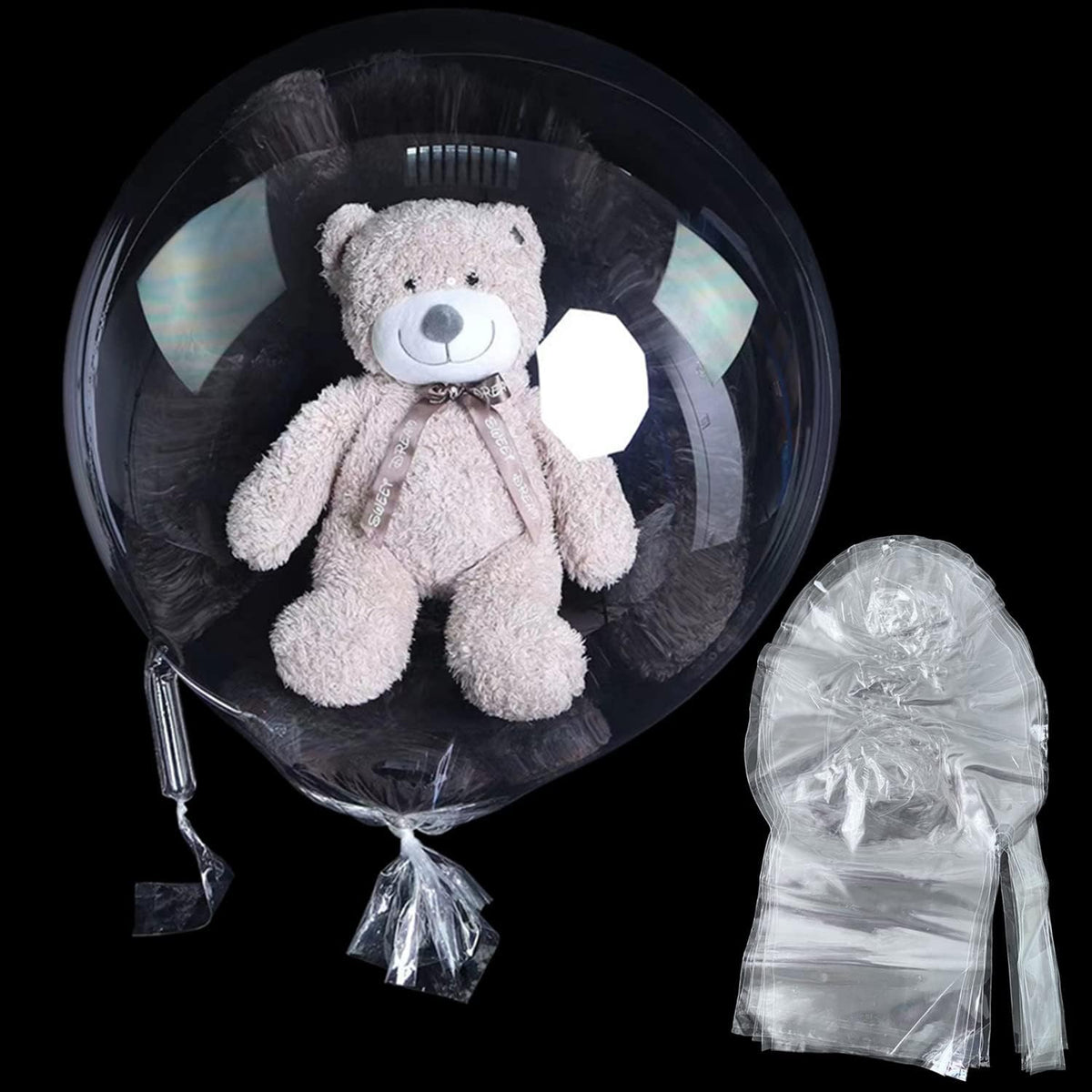 Large Clear Stuffable Balloons, 10-Pack Extra Wide Mouth Bubble Balloons for Gift Wrapping - Ideal for Mother's Day, Bridal Showers, and Birthday Celebrations