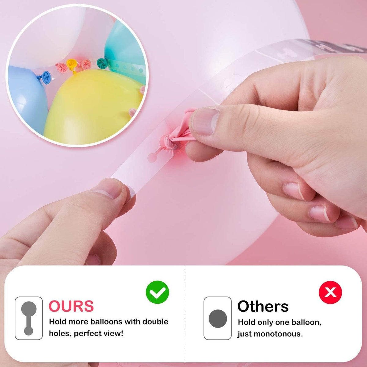 Balloon Arch Decoration Kit - Includes 2 Rolls of Tape Strips for Garlands, Parties, and Weddings