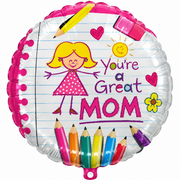 18"  You're A Great Mom Helium Foil Balloons (5pack) #84046