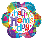 18" Happy Mom's Day Flower Shaped Helium Foil Balloons (5pack) #84184