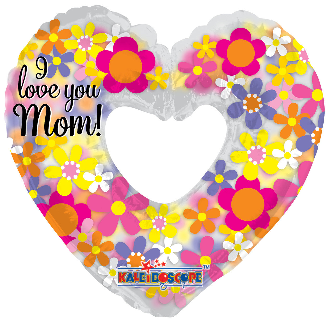 9" I love You Mom Heart Shape Clear View AIR FILL ONLY Balloon (5 Pack) #84244