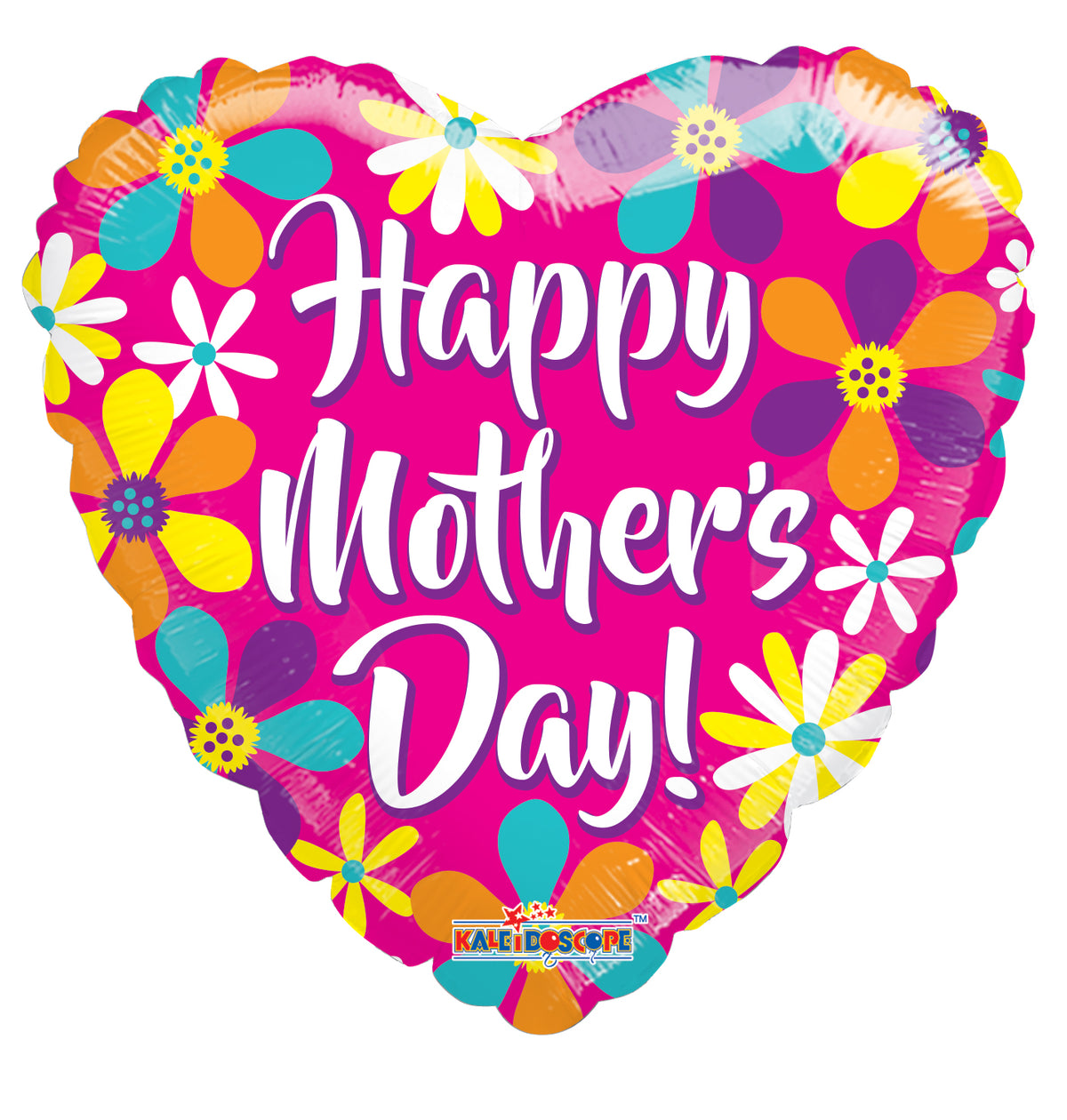 9" Mini Happy Mother's Day Heart with Flowers Balloon Air Fill Only (5 PACK) #84266-09
